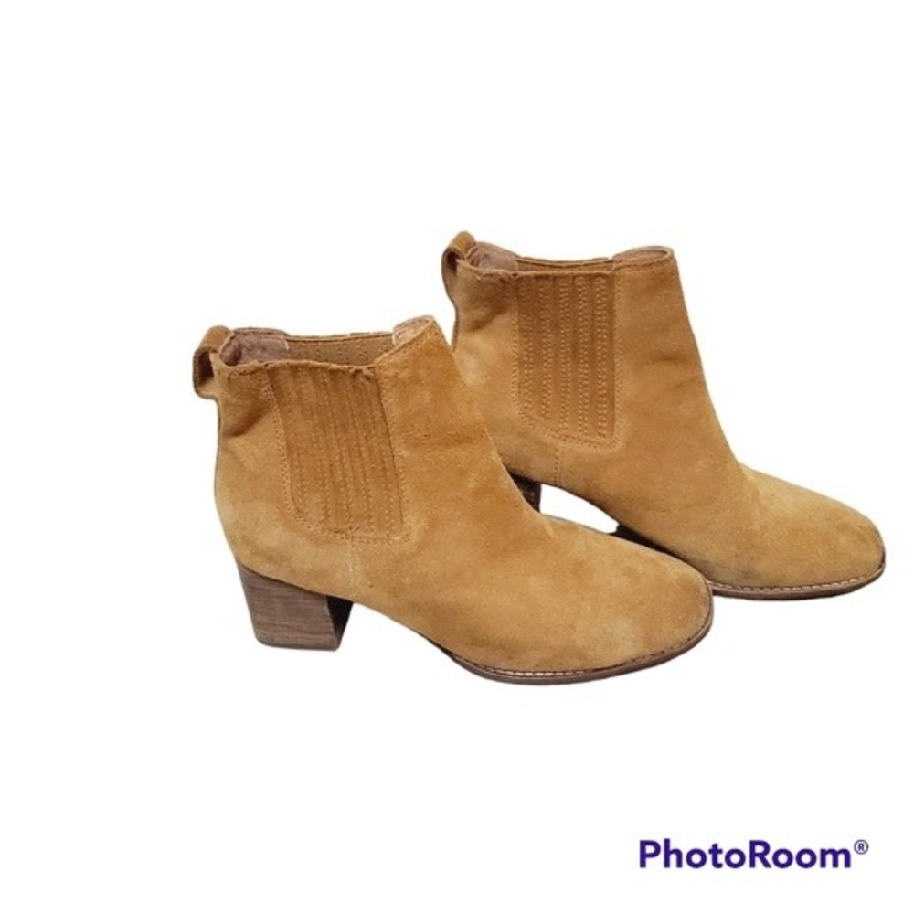 Madewell Chelsea Bryce Suede camel ankle Booties